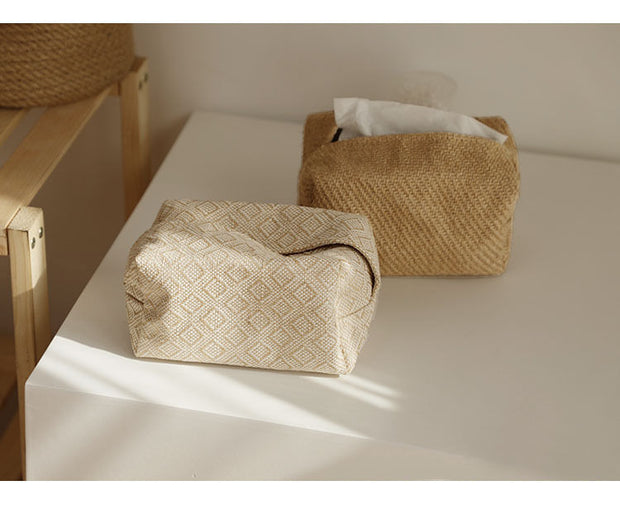 Linen Leather Tissue Box – Earthbound Elegance