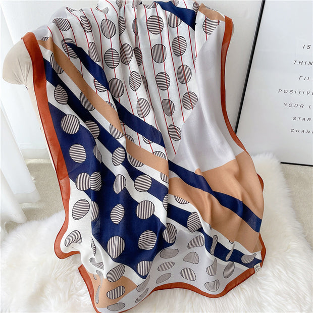 Big Dot Cotton-Linen Scarf – Light & Bold