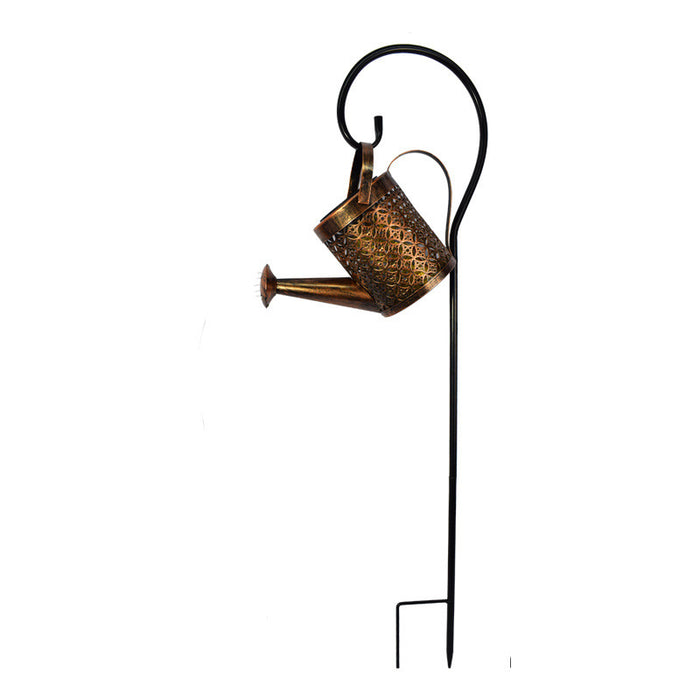 Solar Wrought Iron Watering Can