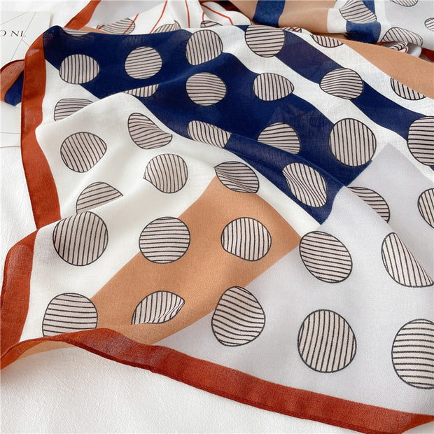Big Dot Cotton-Linen Scarf – Light & Bold