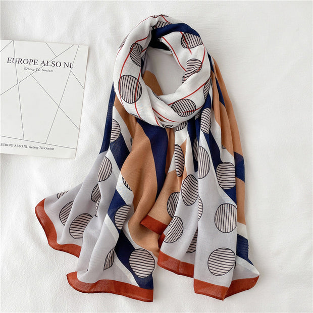 Big Dot Cotton-Linen Scarf – Light & Bold