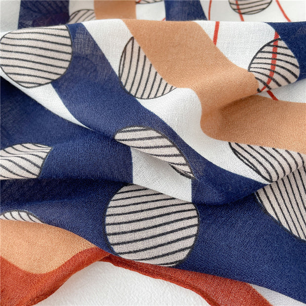Big Dot Cotton-Linen Scarf – Light & Bold