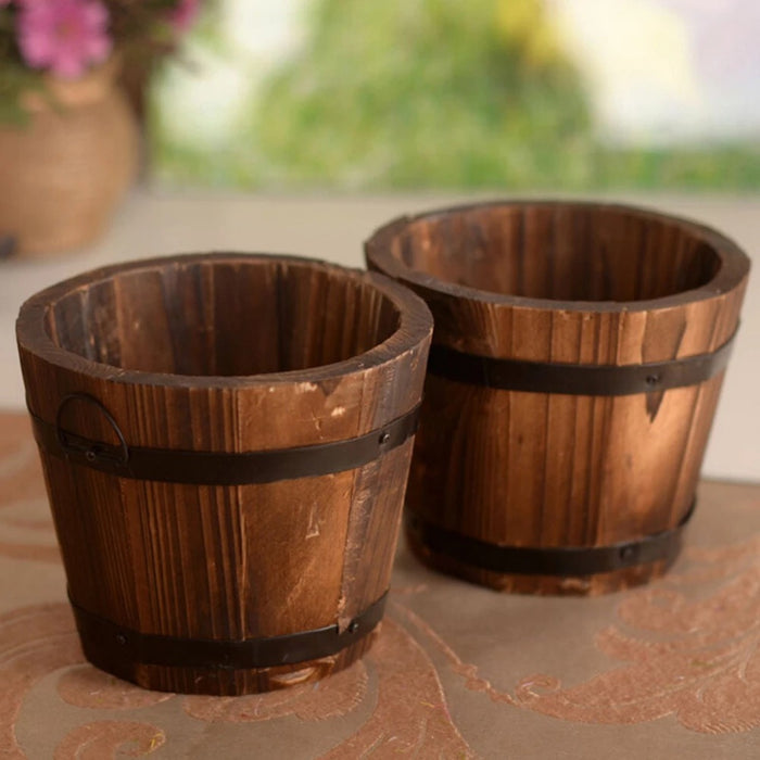 Vintage Whiskey Barrel Planter