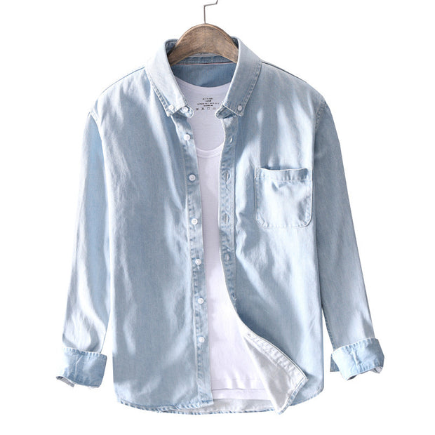 Men’s Cotton Denim Shirt – Echo Ridge