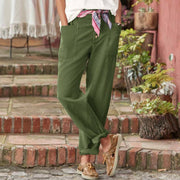 Women’s Cotton Linen Cropped Pants – Meadow Ease