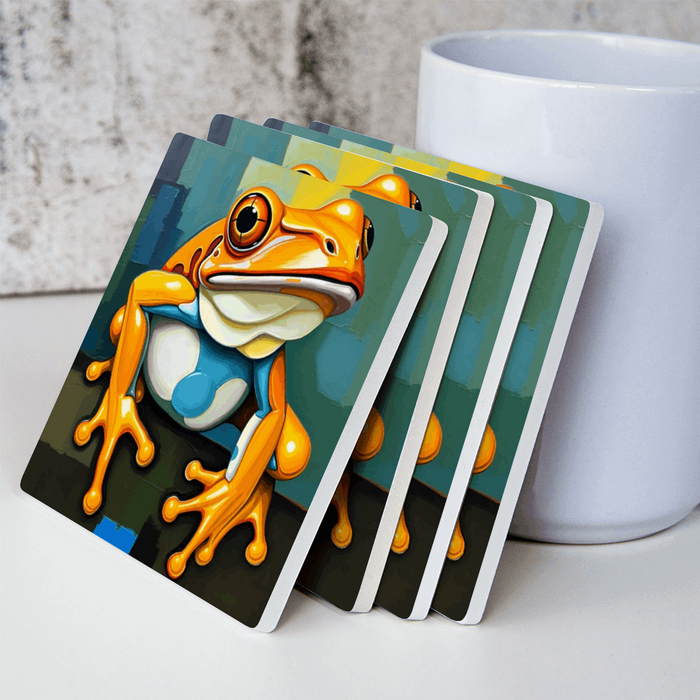 Coasters (Set of 4 PCS) - Pebble Frog