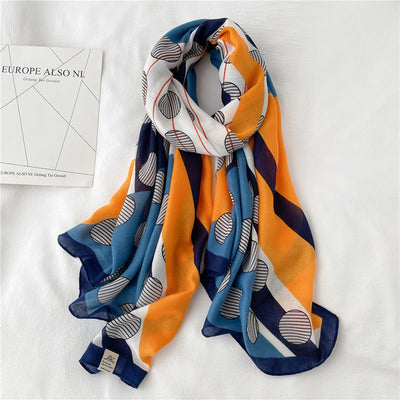 Big Dot Cotton-Linen Scarf – Light & Bold
