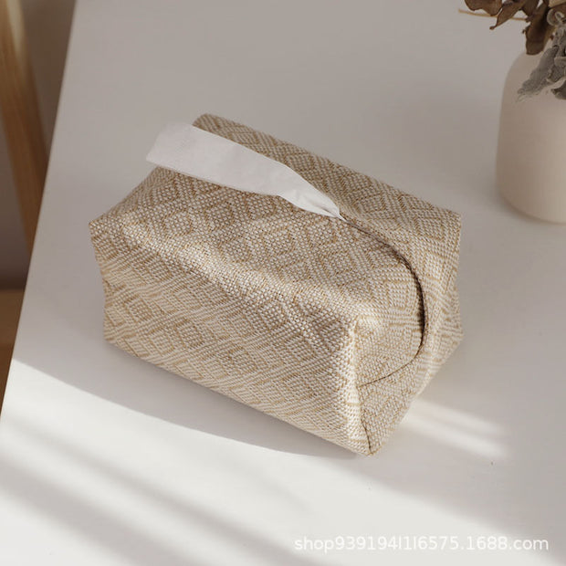 Linen Leather Tissue Box – Earthbound Elegance