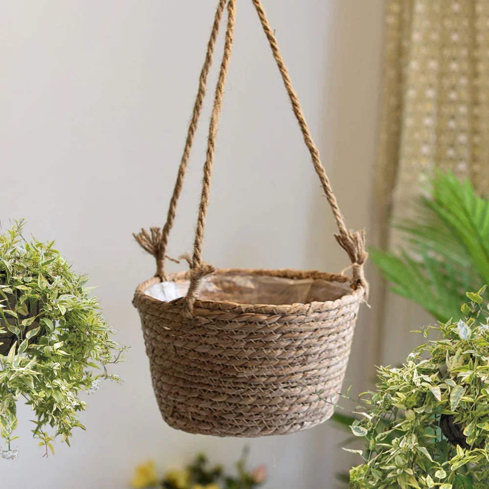 Straw Rattan Basket Planter 7868383494218