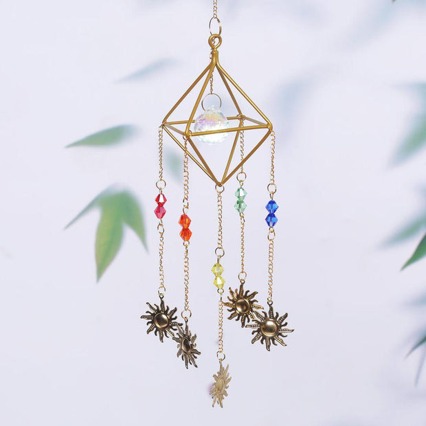 Golden Crystal Pendant - Pebble Frog