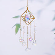 Golden Crystal Pendant - Pebble Frog