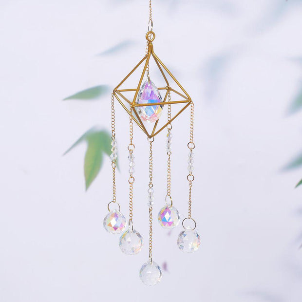 Golden Crystal Pendant - Pebble Frog