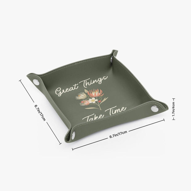 PU Leather Tray - Pebble Frog