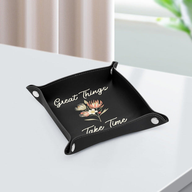 PU Leather Tray - Pebble Frog