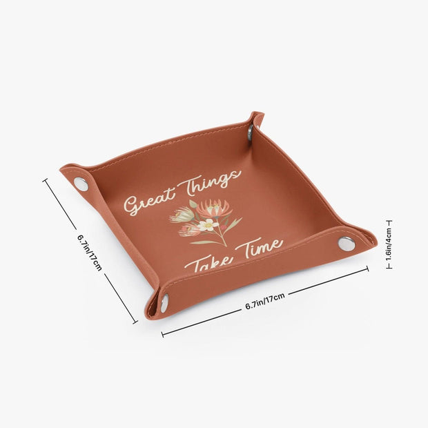 PU Leather Tray - Pebble Frog