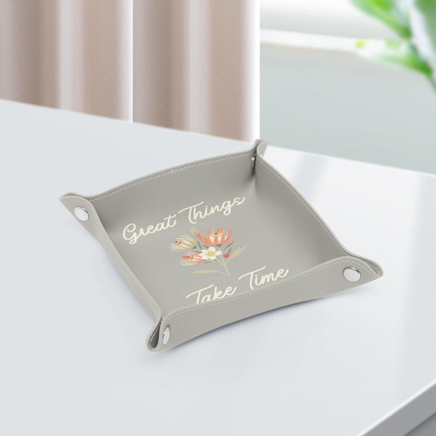 PU Leather Tray - Pebble Frog