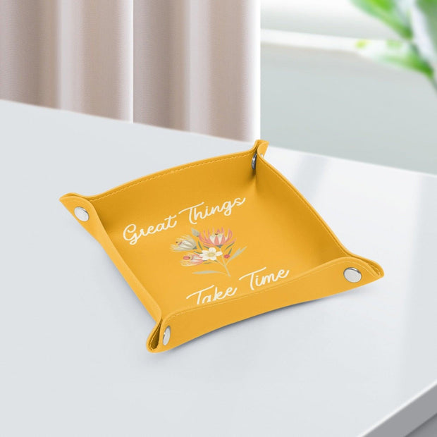 PU Leather Tray - Pebble Frog
