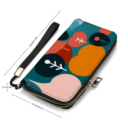 PU Leather Zipper Wallet - Pebble Frog