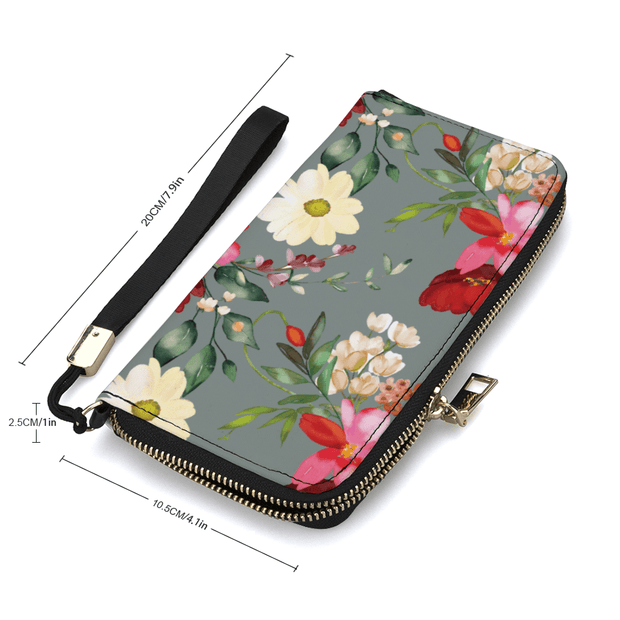 PU Leather Zipper Wallet - Pebble Frog