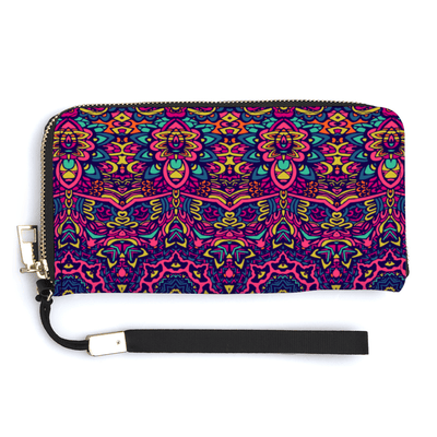 PU Leather Zipper Wallet - Pebble Frog