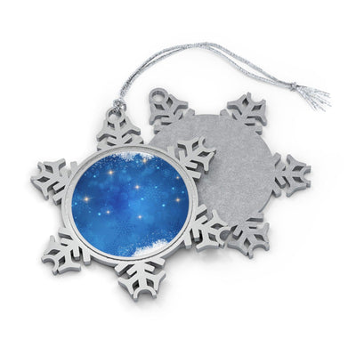 Pewter Snowflake Ornament - Pebble Frog