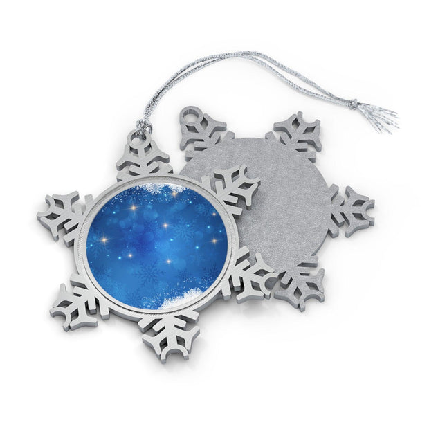 Pewter Snowflake Ornament - Pebble Frog