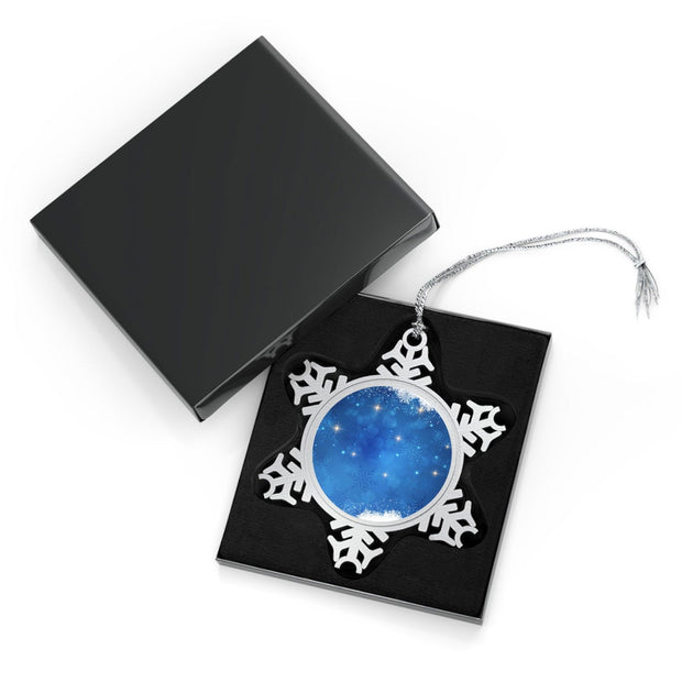 Pewter Snowflake Ornament - Pebble Frog