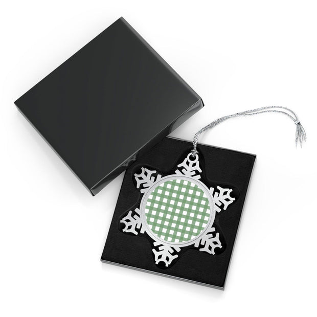 Pewter Snowflake Ornament - Pebble Frog