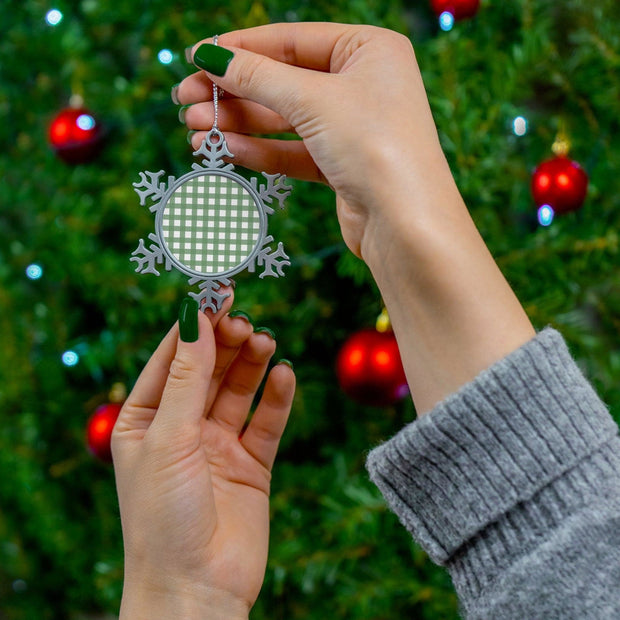Pewter Snowflake Ornament - Pebble Frog