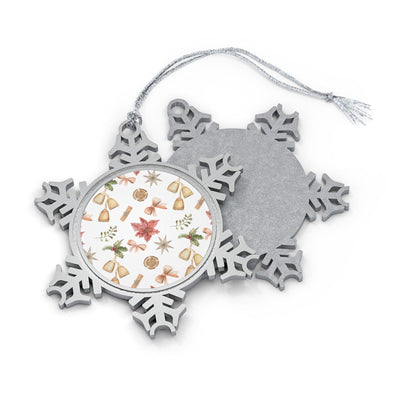 Pewter Snowflake Ornament - Pebble Frog