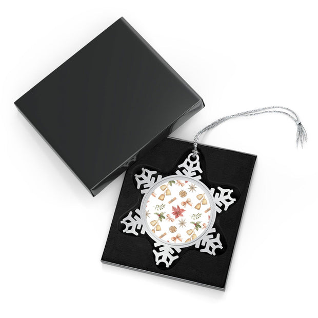 Pewter Snowflake Ornament - Pebble Frog
