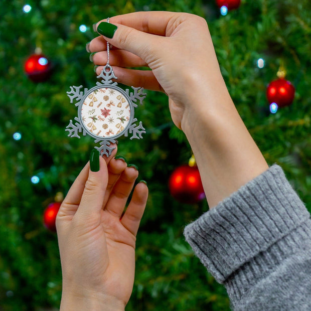 Pewter Snowflake Ornament - Pebble Frog