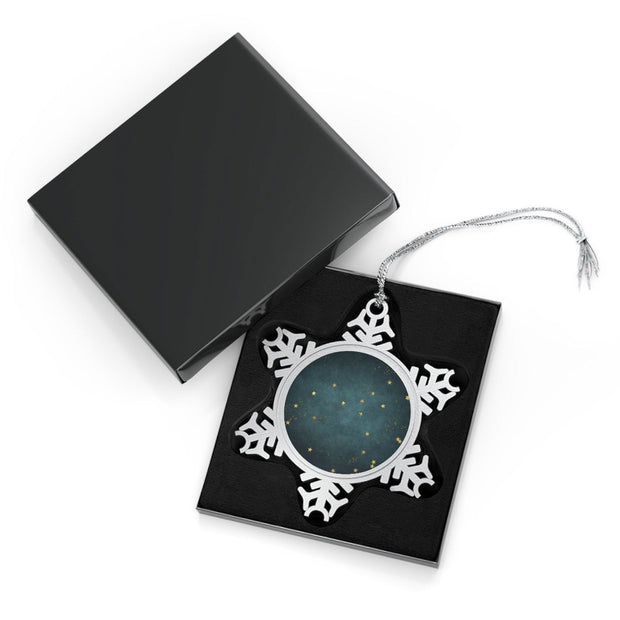 Pewter Snowflake Ornament - Pebble Frog