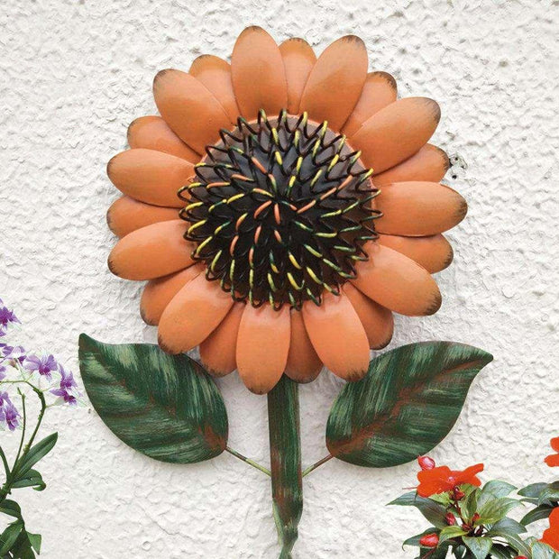 Vintage Wrought Iron Sunflower Wall Art Hooks - Pebble Frog