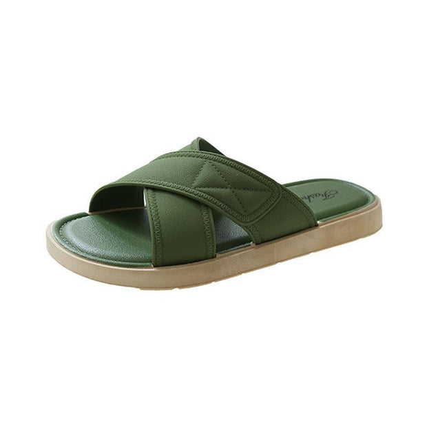 Women's Fashion Casual Soft Bottom Cross Sandal - Pebble Frog