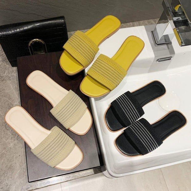 Women’s Fashion Knit Sandals - Pebble Frog