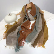 Cotton-Linen Stripe Scarf – Breezy Elegance