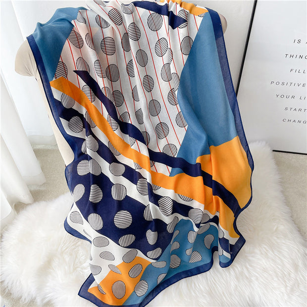 Big Dot Cotton-Linen Scarf – Light & Bold