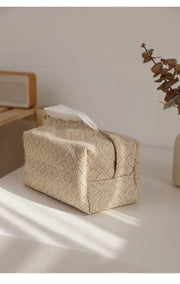Linen Leather Tissue Box – Earthbound Elegance
