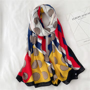 Big Dot Cotton-Linen Scarf – Light & Bold