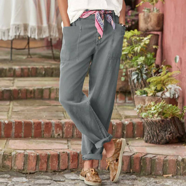 Women’s Cotton Linen Cropped Pants – Meadow Ease